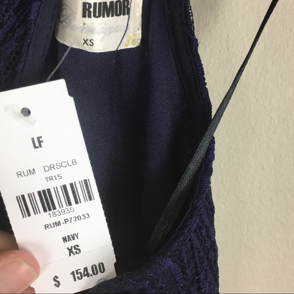 Rumor | Navy Drape Mini Dress - H4 - Picture 3 of 5